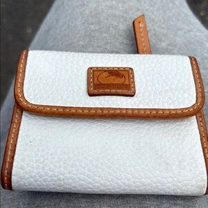 Dooney & Bourke White and Tan Wallets with Classic Leather Accents